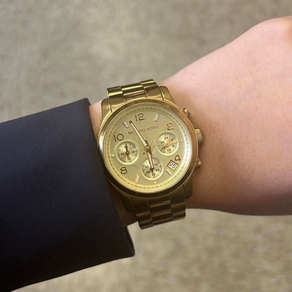 Michael Kors Stainless Steel gold tone runway watch 38mm
